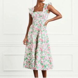 Hill House Home Ellie Nap Dress in a pink rose floral print size M
